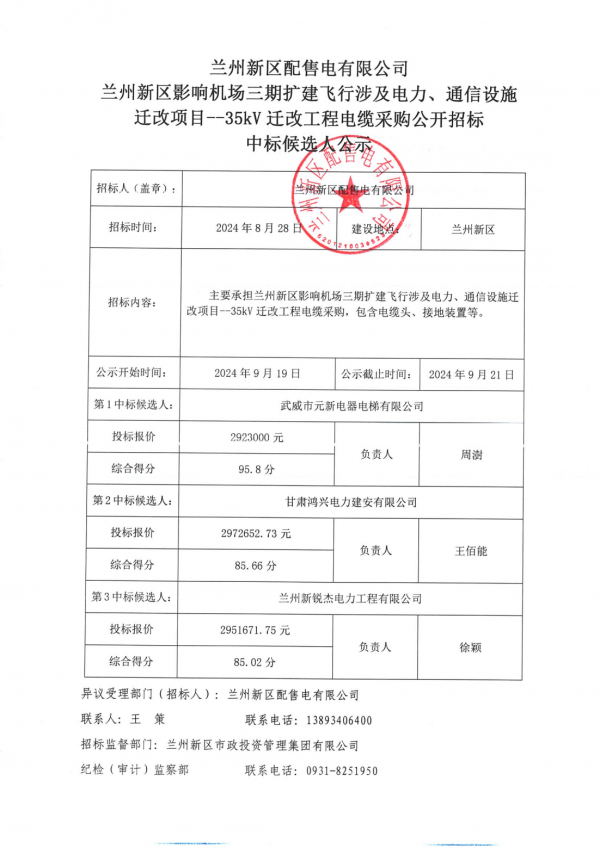 蘭州新區(qū)影響機(jī)場(chǎng)三期擴(kuò)建飛行涉及電力、通信設(shè)施遷改項(xiàng)目--35kV遷改工程電纜采購(gòu)中標(biāo)候選人公示_00.png